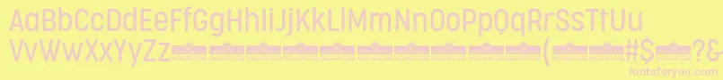 CocogooseCondensedLightTrial Font – Pink Fonts on Yellow Background