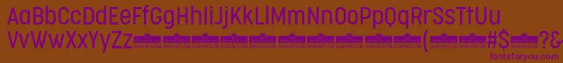Шрифт CocogooseCondensedLightTrial – фиолетовые шрифты на коричневом фоне