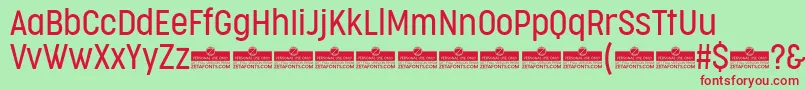 CocogooseCondensedLightTrial Font – Red Fonts on Green Background