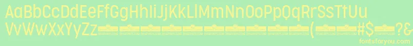 CocogooseCondensedLightTrial Font – Yellow Fonts on Green Background