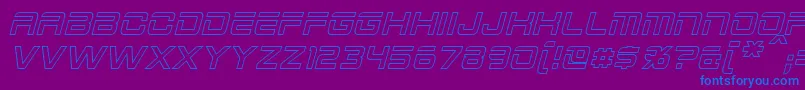 2015CruiserHollowItalic Font – Blue Fonts on Purple Background