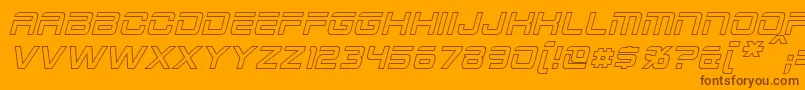 2015CruiserHollowItalic Font – Brown Fonts on Orange Background