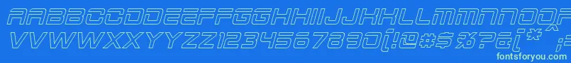 2015CruiserHollowItalic Font – Green Fonts on Blue Background