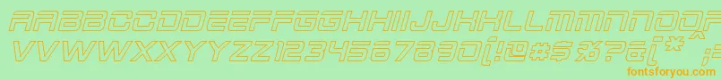 2015CruiserHollowItalic Font – Orange Fonts on Green Background