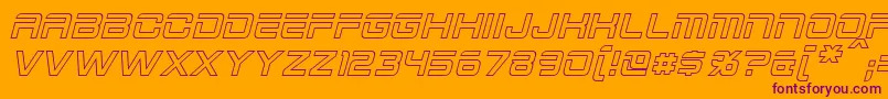 2015CruiserHollowItalic-Schriftart – Violette Schriften auf orangefarbenem Hintergrund