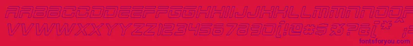 フォント2015CruiserHollowItalic – 赤い背景に紫のフォント