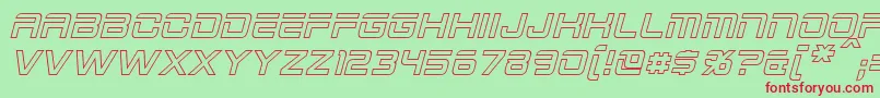 2015CruiserHollowItalic Font – Red Fonts on Green Background