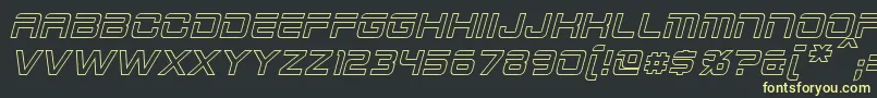 2015CruiserHollowItalic Font – Yellow Fonts on Black Background