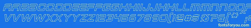 2015CruiserHollowItalic Font – Yellow Fonts on Blue Background