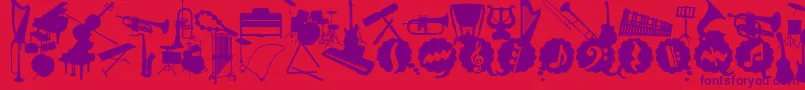 WcMusicaBta Font – Purple Fonts on Red Background