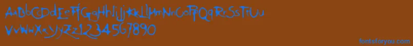 Шрифт Giovedi – синие шрифты на коричневом фоне
