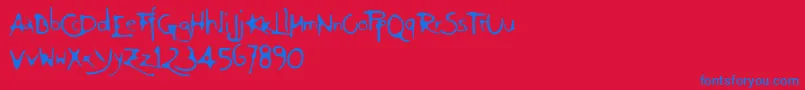 Giovedi Font – Blue Fonts on Red Background