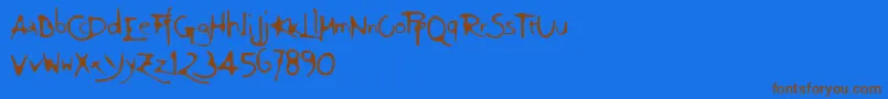 Giovedi Font – Brown Fonts on Blue Background
