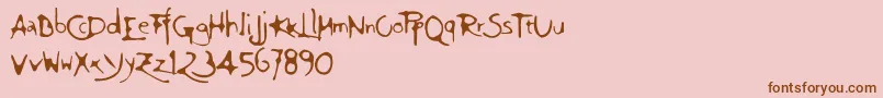 Giovedi-Schriftart – Braune Schriften auf rosa Hintergrund