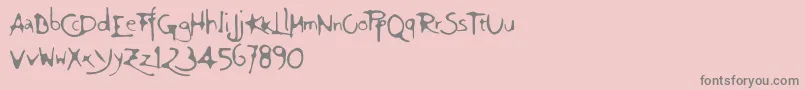 Giovedi-Schriftart – Graue Schriften auf rosa Hintergrund
