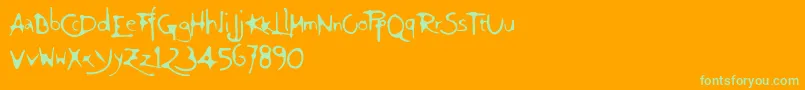 Giovedi Font – Green Fonts on Orange Background