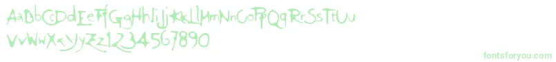 Giovedi-Schriftart – Grüne Schriften auf weißem Hintergrund