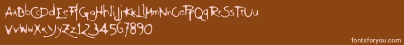 Giovedi-Schriftart – Rosa Schriften auf braunem Hintergrund