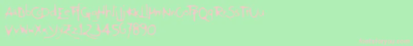 Giovedi-Schriftart – Rosa Schriften auf grünem Hintergrund