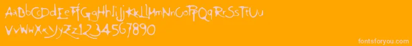 Giovedi Font – Pink Fonts on Orange Background