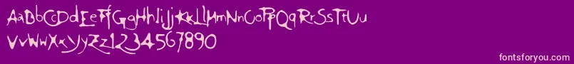 Giovedi-Schriftart – Rosa Schriften auf violettem Hintergrund