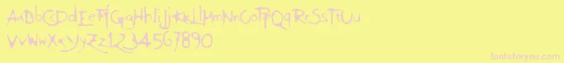 Giovedi Font – Pink Fonts on Yellow Background