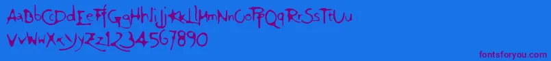 Giovedi Font – Purple Fonts on Blue Background