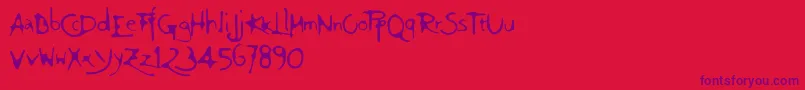Giovedi Font – Purple Fonts on Red Background