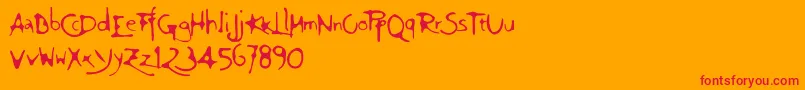 Giovedi Font – Red Fonts on Orange Background