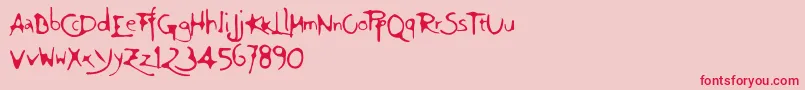 Giovedi Font – Red Fonts on Pink Background