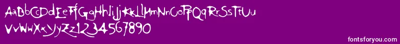Giovedi-Schriftart – Weiße Schriften auf violettem Hintergrund