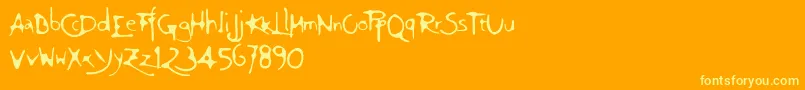Шрифт Giovedi – жёлтые шрифты на оранжевом фоне