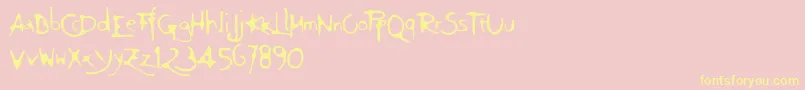 Giovedi Font – Yellow Fonts on Pink Background