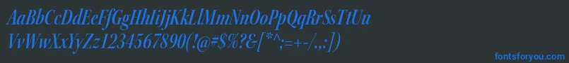 KeplerstdSemiboldcnitdisp Font – Blue Fonts on Black Background