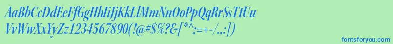 KeplerstdSemiboldcnitdisp Font – Blue Fonts on Green Background