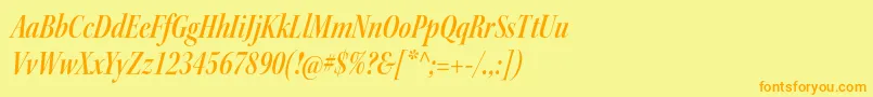 KeplerstdSemiboldcnitdisp-Schriftart – Orangefarbene Schriften auf gelbem Hintergrund