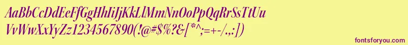 KeplerstdSemiboldcnitdisp Font – Purple Fonts on Yellow Background