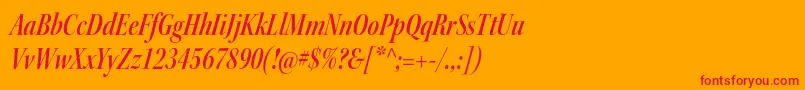KeplerstdSemiboldcnitdisp Font – Red Fonts on Orange Background
