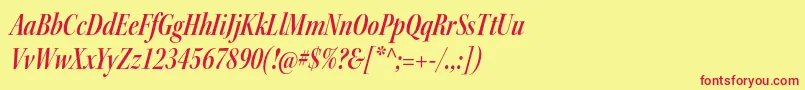KeplerstdSemiboldcnitdisp Font – Red Fonts on Yellow Background