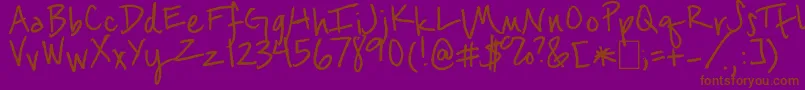 PizzaByAlfredo-Schriftart – Braune Schriften auf violettem Hintergrund