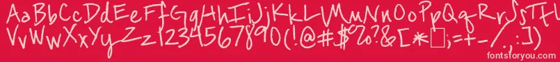 PizzaByAlfredo-Schriftart – Rosa Schriften auf rotem Hintergrund