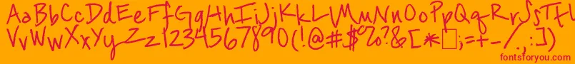 PizzaByAlfredo Font – Red Fonts on Orange Background