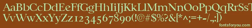 CasablancalhRegular Font – Green Fonts on Brown Background