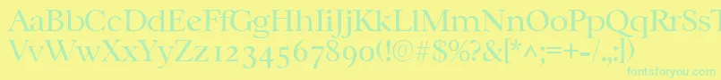 CasablancalhRegular Font – Green Fonts on Yellow Background