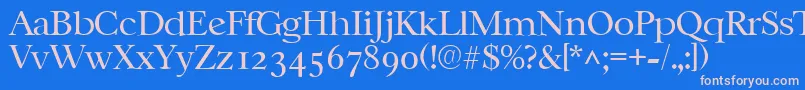 CasablancalhRegular Font – Pink Fonts on Blue Background