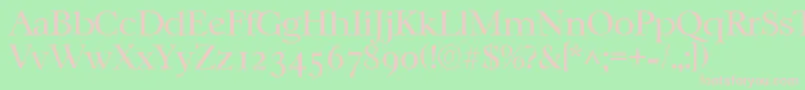 CasablancalhRegular-fontti – vaaleanpunaiset fontit vihreällä taustalla