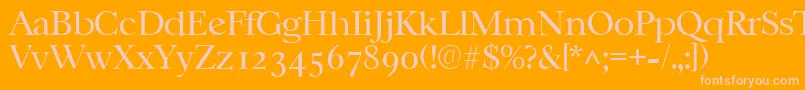 CasablancalhRegular-Schriftart – Rosa Schriften auf orangefarbenem Hintergrund
