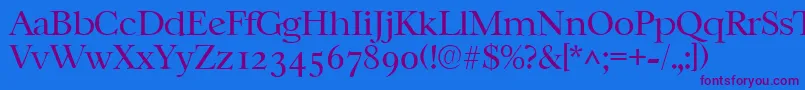 Шрифт CasablancalhRegular – фиолетовые шрифты на синем фоне