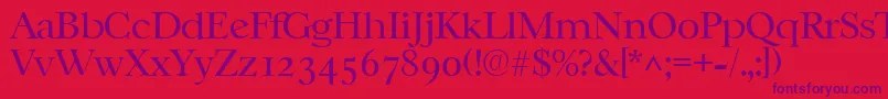 CasablancalhRegular Font – Purple Fonts on Red Background