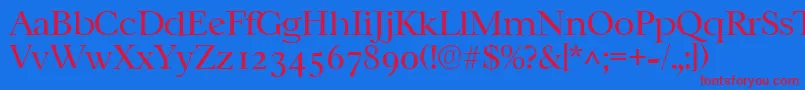 CasablancalhRegular Font – Red Fonts on Blue Background